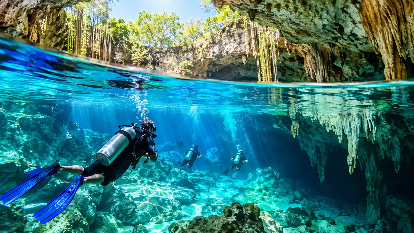 Cenote and Cave Scuba Diving from Cancun